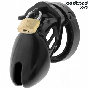 ADDICTED TOYS LOCKED - GAIOLA DE PÃNIS DE OBSIDIANA TAMANHO S